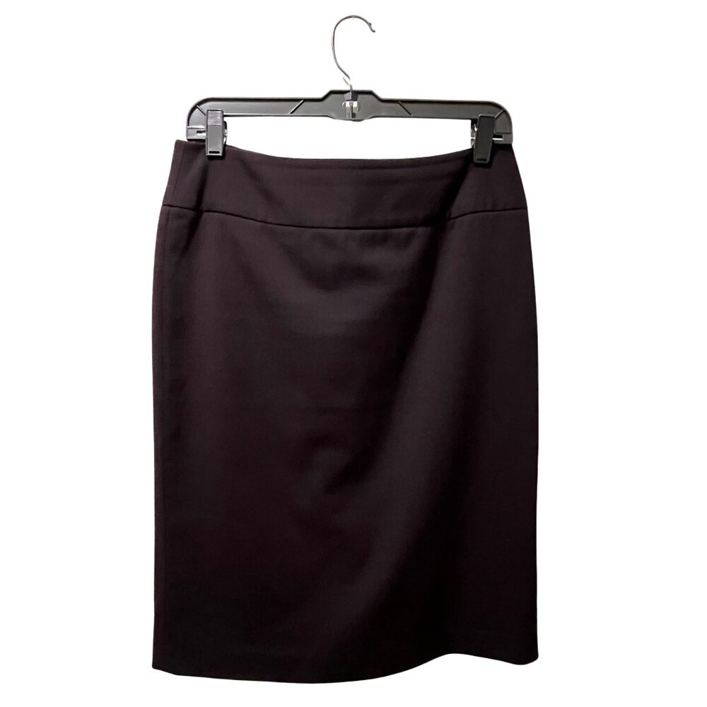 H&M Black Pencil Knee-Length Skirt w/ Zipper and Button Closure, Size 8